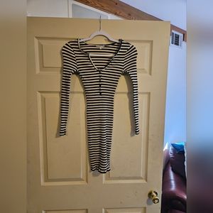 Charlotte Russe black and white striped dress, Size S